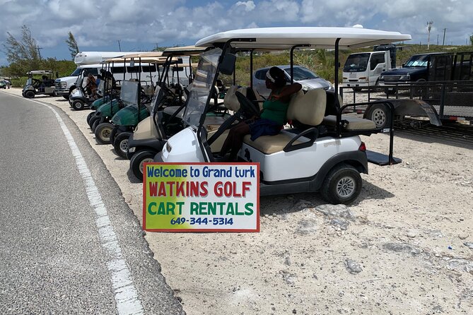 Watkins UTV American Golf Cart Rentals - Grand Turk moves at golf-cart speed